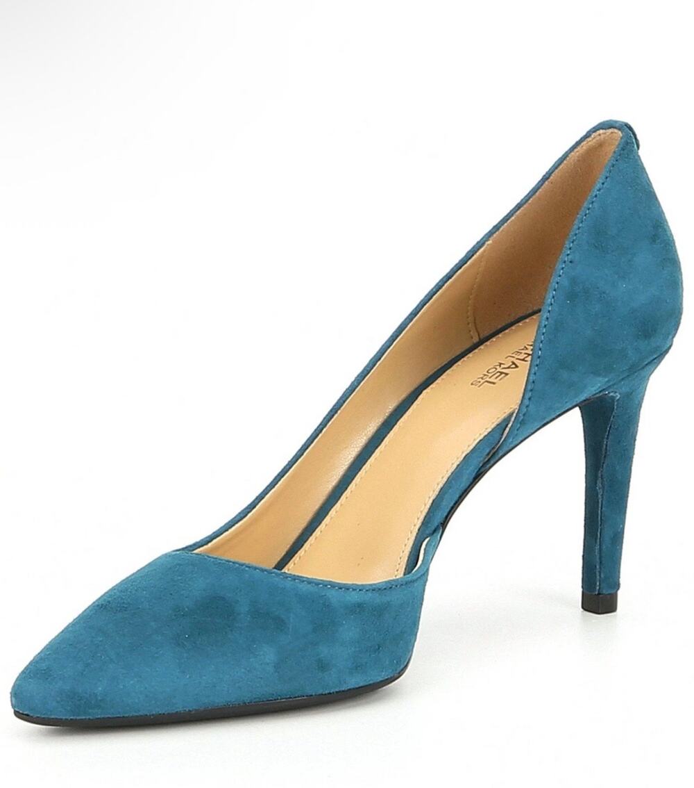Michael Kors Size 7M Dorothy Flex D’Orsay Suede Pumps Luxe Teal | NWT w/BOX